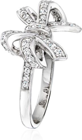 Ross-Simons 0.50 ct. t.w. White Topaz Bow Ring in Sterling Silver in Saudi Arabia