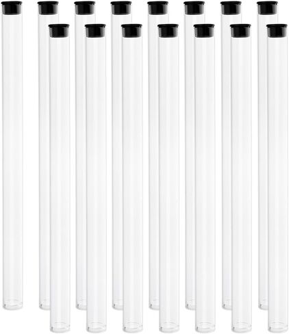 WEBEEDY 15 PCS Incense Storage Tubes with Black Lid Clear Acrylic Tube for Incense Sticks Storage Holder for Meditation Yoga Relaxation Prayer Party Decoration,9.13x0.59 Inch(No Incenses Stick) in Saudi Arabia