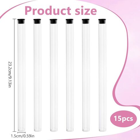 WEBEEDY 15 PCS Incense Storage Tubes with Black Lid Clear Acrylic Tube for Incense Sticks Storage Holder for Meditation Yoga Relaxation Prayer Party Decoration,9.13x0.59 Inch(No Incenses Stick) in Saudi Arabia