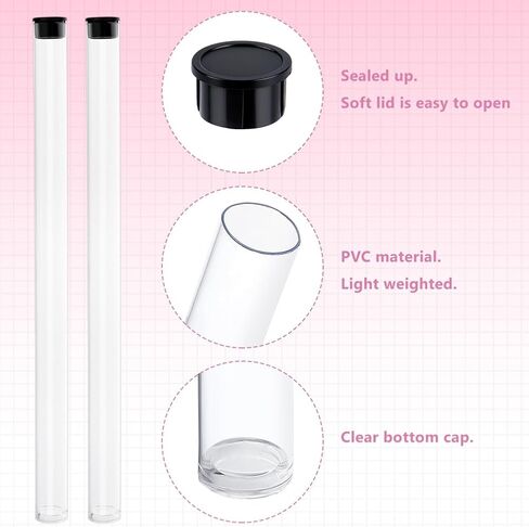 WEBEEDY 15 PCS Incense Storage Tubes with Black Lid Clear Acrylic Tube for Incense Sticks Storage Holder for Meditation Yoga Relaxation Prayer Party Decoration,9.13x0.59 Inch(No Incenses Stick) in Saudi Arabia