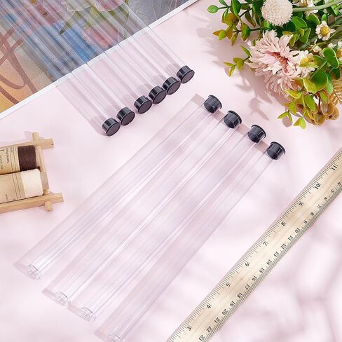 WEBEEDY 15 PCS Incense Storage Tubes with Black Lid Clear Acrylic Tube for Incense Sticks Storage Holder for Meditation Yoga Relaxation Prayer Party Decoration,9.13x0.59 Inch(No Incenses Stick) in Saudi Arabia