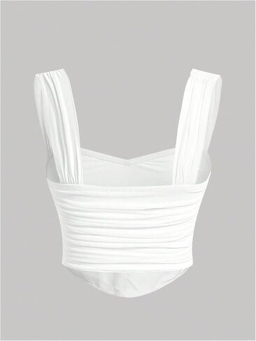 SOLY HUX Girl's Summer Ruched Sleeveless Crop Tops Sweetheart Neck Cute Tank Shirts in Saudi Arabia