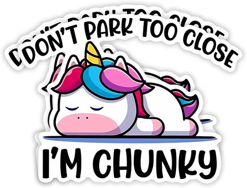 eDesign 2-Pack Don't Park Too Close I'm Chunky ملصق فينيل - 4 بوصات - ملصق مضحك لوقوف السيارات لسيارة شاحنة فان نافذة ممتص الصدمات للكمبيوتر المحمول والكمبيوتر اللوحي وزجاجة مياه بهلوان وأي سطح أملس in Saudi Arabia
