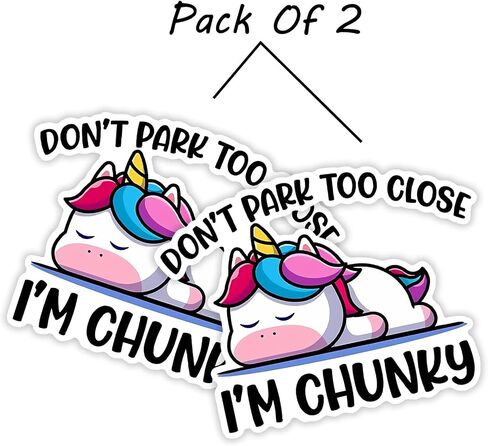 eDesign 2-Pack Don't Park Too Close I'm Chunky ملصق فينيل - 4 بوصات - ملصق مضحك لوقوف السيارات لسيارة شاحنة فان نافذة ممتص الصدمات للكمبيوتر المحمول والكمبيوتر اللوحي وزجاجة مياه بهلوان وأي سطح أملس in Saudi Arabia