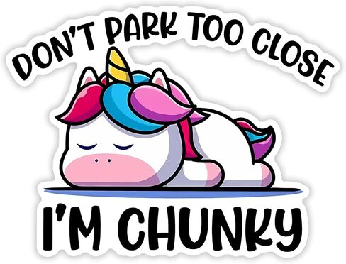 eDesign 2-Pack Don't Park Too Close I'm Chunky ملصق فينيل - 4 بوصات - ملصق مضحك لوقوف السيارات لسيارة شاحنة فان نافذة ممتص الصدمات للكمبيوتر المحمول والكمبيوتر اللوحي وزجاجة مياه بهلوان وأي سطح أملس in Saudi Arabia