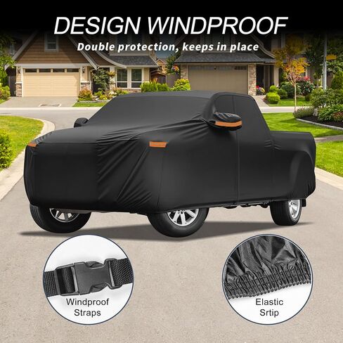 X AUTOHAUX Car Cover Outdoor Waterproof Sun Rain Snow Hail Protection with Left Side Door Zipper Aluminum Film for Honda Ridgeline in Saudi Arabia
