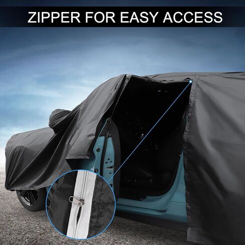 X AUTOHAUX Car Cover Outdoor Waterproof Sun Rain Snow Hail Protection with Left Side Door Zipper Aluminum Film for Honda Ridgeline in Saudi Arabia
