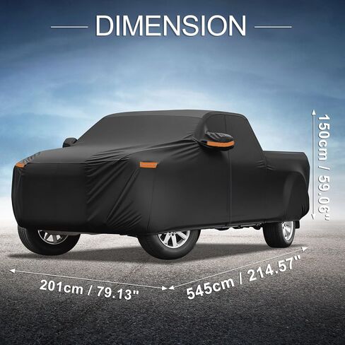 X AUTOHAUX Car Cover Outdoor Waterproof Sun Rain Snow Hail Protection with Left Side Door Zipper Aluminum Film for Honda Ridgeline in Saudi Arabia