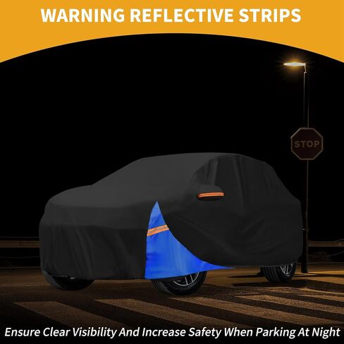 All-Weather Waterproof Car Cover - UV-Resistant Outdoor Full Exterior Protection for Nissan Juke 2001-2023 210D-PU Black Blue with Right Side Zipper in Saudi Arabia