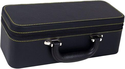 صندوق الإسورة، صندوق تخزين الأساور، مستطيل من جلد البولي يوريثان، يظهر مقبضًا بسيطًا محمولاً، علبة عرض المجوهرات، منظم السوار، أسود in Kuwait