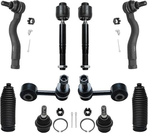 Detroit Axle - Front 10pc Suspension Kit for 2008-2019 Toyota Sequoia, 2007-2019 Tundra, Tie Rods Ball Joints Sway Bars Boots & Bellows 2009 2010 2011 2012 2013 2014 2015 2016 2017 2018 Replacement in Saudi Arabia