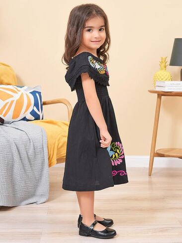 Mexican Dress for Girls Traditional Embroidered Dresses Toddler Cinco de Mayo Outfit Kids Mexican Dresses Vestidos Mexicanos in Saudi Arabia