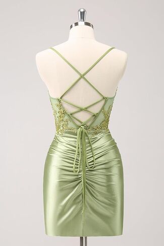 Lace Appliques Homecoming Dresses 2025 Spaghetti Straps Corset Satin Tight Backless Short Prom Dresses for Teens in Saudi Arabia