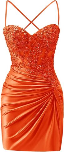 Lace Appliques Homecoming Dresses 2025 Spaghetti Straps Corset Satin Tight Backless Short Prom Dresses for Teens in Saudi Arabia