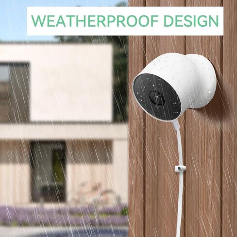JJMASEE 26FT 2 حزمة محول الطاقة وكابل لكاميرا Google Nest (البطارية) في الهواء الطلق أو في الداخل، سلك طاقة شحن مقاوم للطقس وشاحن لكاميرا Nest (البطارية) in Kuwait