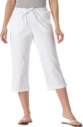 Woman Within Plus Size Drawstring Denim Capri in Saudi Arabia