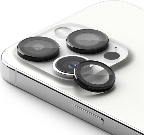 Ringke Camera Lens Frame Glass [Individual Lens Covers] Compatible with iPhone 15 Camera Lens Protector and iPhone 15 Plus Camera Lens Protector, Tempered Glass and Aluminum Alloy Frames - Black in Saudi Arabia