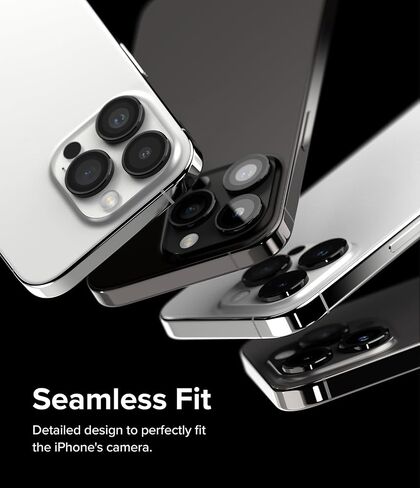 Ringke Camera Lens Frame Glass [Individual Lens Covers] Compatible with iPhone 15 Camera Lens Protector and iPhone 15 Plus Camera Lens Protector, Tempered Glass and Aluminum Alloy Frames - Black in Saudi Arabia