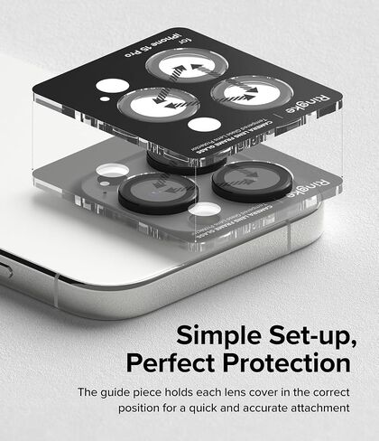 Ringke Camera Lens Frame Glass [Individual Lens Covers] Compatible with iPhone 15 Camera Lens Protector and iPhone 15 Plus Camera Lens Protector, Tempered Glass and Aluminum Alloy Frames - Black in Saudi Arabia