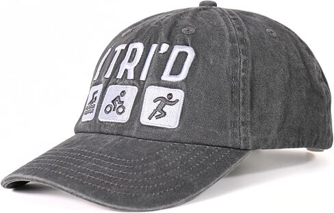InnoBeta Triathlon Gifts, Triathlon Hat for Men Women for Christmas, Birthday, Adjustable Embroidered Baseball Cap Gray in Saudi Arabia