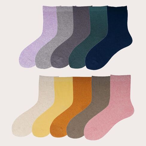 Women Crew Assorted Colors Socks (Regular + Ribbed) in Saudi Arabia