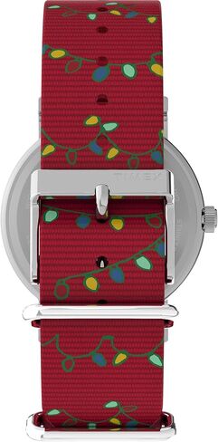 Timex x Peanuts Women's Weekender Holiday 38mm Watch - Red Strap White Dial Silver-Tone Case in Saudi Arabia
