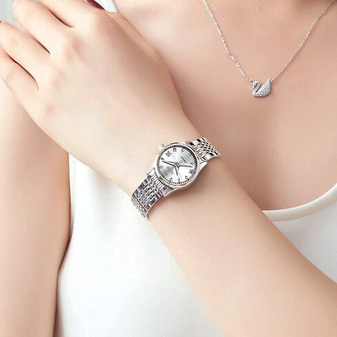 OLEVS Womens Automatic Watches Diamond Stainless Steel Self Winding Ladies Dress Wrist Watches Luminous Waterproof in Saudi Arabia