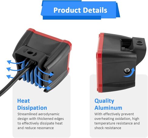 Wsays LED Pod Lights 3 Inch 40W Spot Beam Cube Driving Ditch Lights Square Offroad Light with Spot Light Rocker Switch and Wiring Harness Fuse Relay Kit for Truck Car ATV UTV SUV, Black and Red in Saudi Arabia