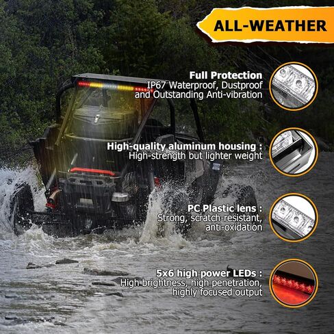 WeiSen Multi-Function 30" Rear Straight Chase Light Bar Kit with Wiring Harness and Light Mounting Bracket Compatible with Polaris RZR Pro XP Turbo R 2020-2025 in Saudi Arabia