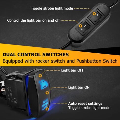 WeiSen Multi-Function 30" Rear Straight Chase Light Bar Kit with Wiring Harness and Light Mounting Bracket Compatible with Polaris RZR Pro XP Turbo R 2020-2025 in Saudi Arabia