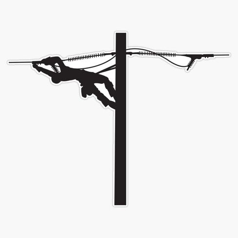 ملصق Lineman On Pole ملصق مصد السيارة ملصق حائط من الفينيل‏ 5" in Saudi Arabia