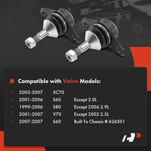 A-Premium 2 × وصلة كروية سفلية أمامية متوافقة مع فولفو S60 2001-2007، XC70 2003-2007، S80 1999-2006، V70 2001-2007 in Saudi Arabia