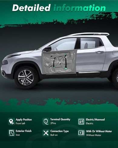 SCITOO Power Window Regulator with and o Motor fit for 2001 2002 2003 2004 2005 2006 2007 for Focus Focus Front Left Side 740-128 in Saudi Arabia