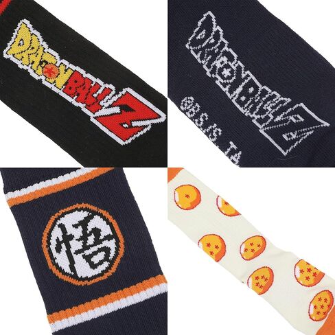 Bioworld Dragon Ball Z Stripe, AOP and Logo Mens Athletic Crew Socks 3 Pack in Saudi Arabia