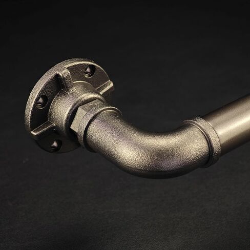 Vintage Industrial Window Curtain Rod, 1-Inch Diameter, Adjustable 72 to 144 Inches, Aged Bronze Finish in Saudi Arabia