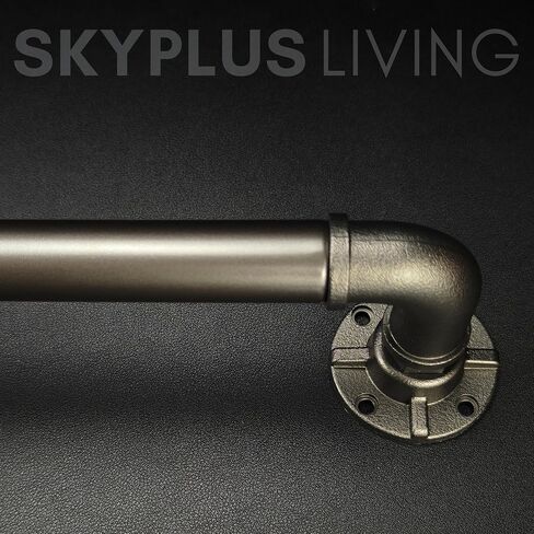 Vintage Industrial Window Curtain Rod, 1-Inch Diameter, Adjustable 72 to 144 Inches, Aged Bronze Finish in Saudi Arabia