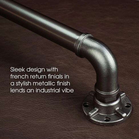 Vintage Industrial Window Curtain Rod, 1-Inch Diameter, Adjustable 72 to 144 Inches, Aged Bronze Finish in Saudi Arabia