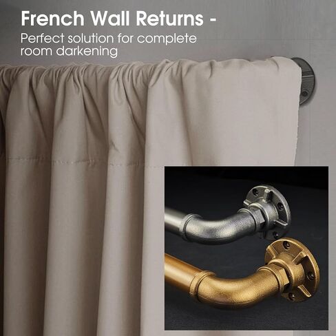 Vintage Industrial Window Curtain Rod, 1-Inch Diameter, Adjustable 72 to 144 Inches, Aged Bronze Finish in Saudi Arabia