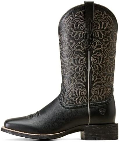 Ariat Womens Round Up Remuda Western Boot Black Deertan 9 Wide in Saudi Arabia