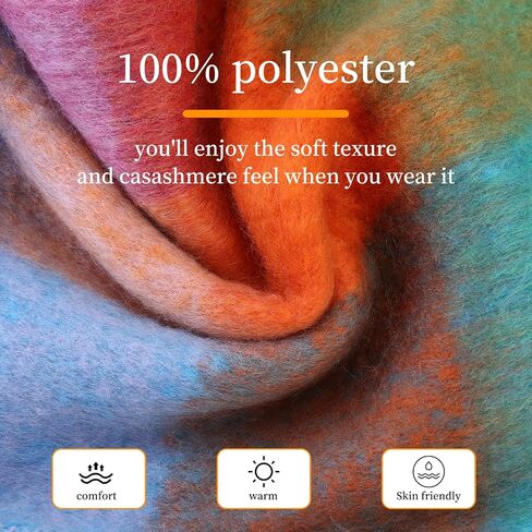 Women's Scarves Winter, Super Soft Scarf for Women Women's Cashmere Big Coloured Checked Scarf in Saudi Arabia