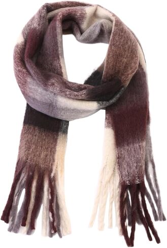 Women's Scarves Winter, Super Soft Scarf for Women Women's Cashmere Big Coloured Checked Scarf in Saudi Arabia