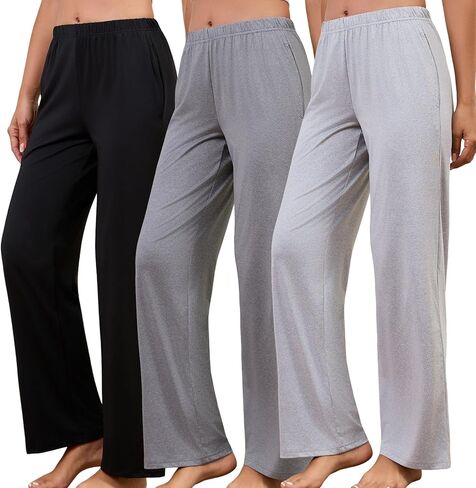 PNAEONG 3 Pack: Womens Pajama Pants, Comfy Lounge Bottoms for Women PJ Sleep Pants Sleepwear,S-2XL in Kuwait