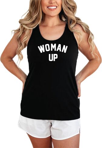 Olive Loves Apple Woman Up Tank Top for Women and Teens Women Empowerment & Motivational Feminist Shirt in Saudi Arabia