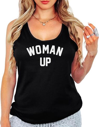 Olive Loves Apple Woman Up Tank Top for Women and Teens Women Empowerment & Motivational Feminist Shirt in Saudi Arabia