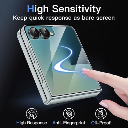 JETech Front Screen Protector for Samsung Galaxy Z Flip 6, Tempered Glass Film with Easy Installation Tool, Case-Friendly, HD Clear, 3-Pack in Saudi Arabia