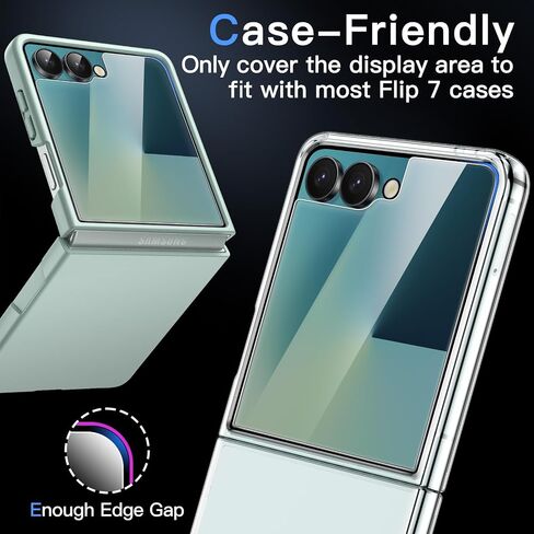 JETech Front Screen Protector for Samsung Galaxy Z Flip 6, Tempered Glass Film with Easy Installation Tool, Case-Friendly, HD Clear, 3-Pack in Saudi Arabia