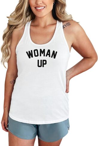 Olive Loves Apple Woman Up Tank Top for Women and Teens Women Empowerment & Motivational Feminist Shirt in Saudi Arabia