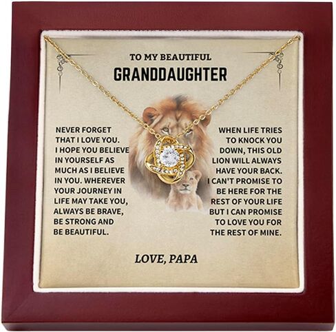 To My Granddaughter Necklace From Papa, Love Knot Necklace, Granddaughter Gifts From Papa, Gifts For Granddaughter On Birthday, Graduation, Christmas in Saudi Arabia