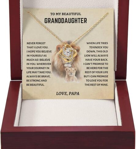 To My Granddaughter Necklace From Papa, Love Knot Necklace, Granddaughter Gifts From Papa, Gifts For Granddaughter On Birthday, Graduation, Christmas in Saudi Arabia