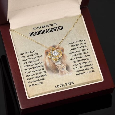 To My Granddaughter Necklace From Papa, Love Knot Necklace, Granddaughter Gifts From Papa, Gifts For Granddaughter On Birthday, Graduation, Christmas in Saudi Arabia